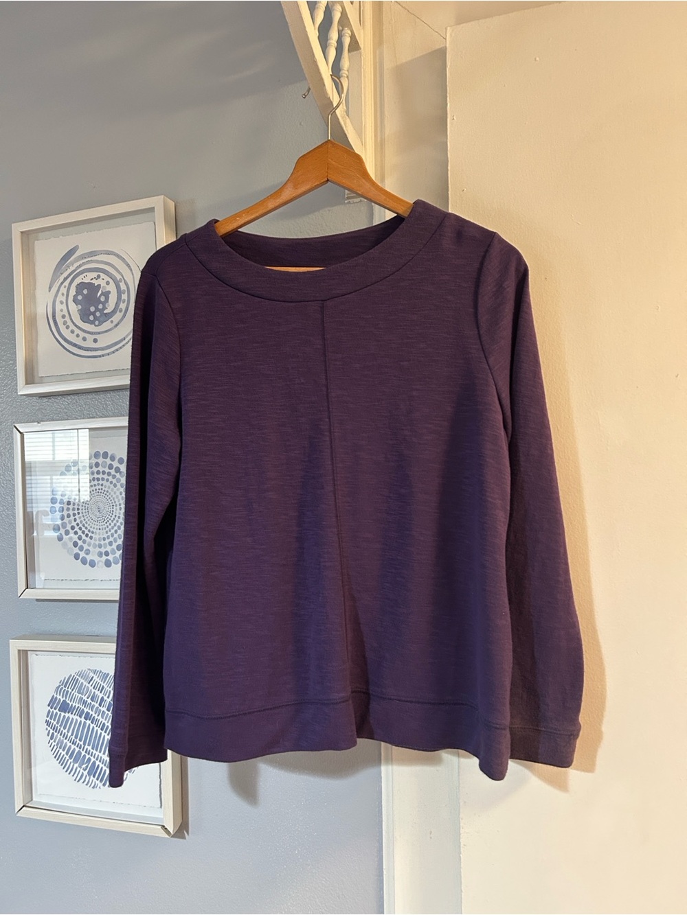 Chico's Deep Purple Crewneck Pullover Sweatshirt Chico’s 1 = Size M